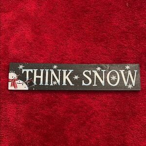 Think Snow Wall Sign with Snowman
